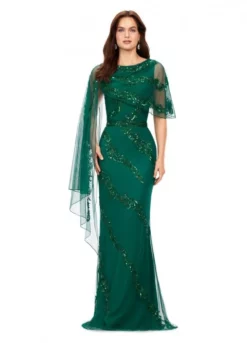 Ashley Lauren 11213 Beaded Gown With Sheer Scarf 10 Ashley Lauren 11213 Beaded Gown With Sheer Scarf -Outlet Prom Dresses Store S23 ASH 11213 04 508x705