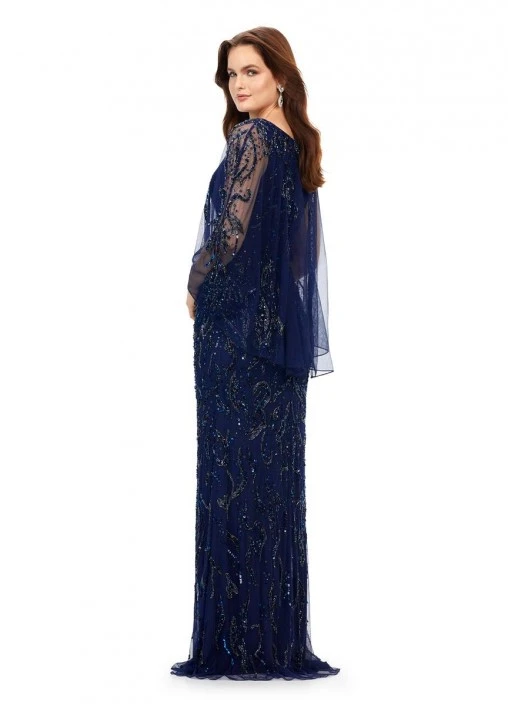 Ashley Lauren 11214 Sequin Gown With Sheer Overlay 7 Ashley Lauren 11214 Sequin Gown With Sheer Overlay - Image 5