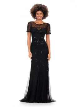 Ashley Lauren 11215 Short Sleeve Sequin Gown