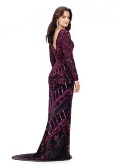 Ashley Lauren 11239 Lace Up V Neck Beaded Gown 11 Ashley Lauren 11239 Lace Up V Neck Beaded Gown -Outlet Prom Dresses Store S23 ASH 11239 05 508x705