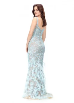 Ashley Lauren 11279 Beaded Gown With Feathers 8 Ashley Lauren 11279 Beaded Gown With Feathers -Outlet Prom Dresses Store S23 ASH 11279 02 508x705