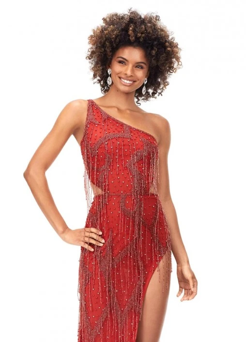 Ashley Lauren 11280 One Shoulder Fringe Gown 5 Ashley Lauren 11280 One Shoulder Fringe Gown - Image 3