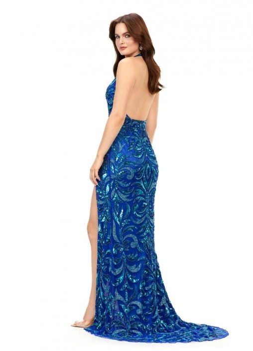 Ashley Lauren 11283 Beaded Deep V Halter Gown 7 Ashley Lauren 11283 Beaded Deep V Halter Gown - Image 5