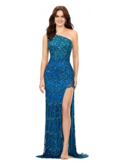 Ashley Lauren 11284 Peacock Beaded Prom Dress -Outlet Prom Dresses Store S23 ASH 11284 04 508x705