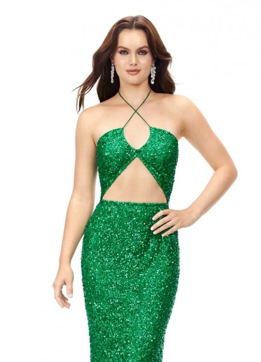 Ashley Lauren 11287 Sequin Modern Cut Out Gown 4 Ashley Lauren 11287 Sequin Modern Cut Out Gown - Image 2