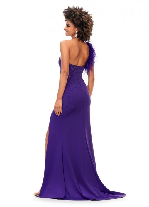 Ashley Lauren 11290 Feather One Shoulder Prom Dress 7 Ashley Lauren 11290 Feather One Shoulder Prom Dress - Image 5