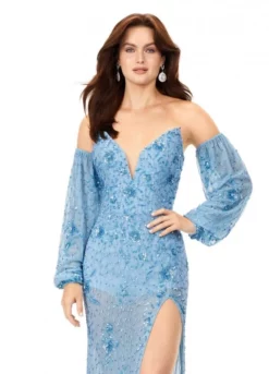 Ashley Lauren 11304 Removable Sleeve Beaded Gown 9 Ashley Lauren 11304 Removable Sleeve Beaded Gown -Outlet Prom Dresses Store S23 ASH 11304 03 508x705