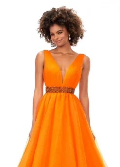 Ashley Lauren 11305 Crystal Waist Ruched Ball Gown 9 Ashley Lauren 11305 Crystal Waist Ruched Ball Gown -Outlet Prom Dresses Store S23 ASH 11305 03 508x705