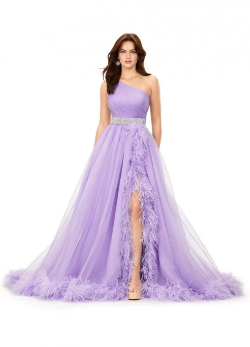 Ashley Lauren 11309 Feather Trim Organza Ball Gown 6 Ashley Lauren 11309 Feather Trim Organza Ball Gown - Image 4