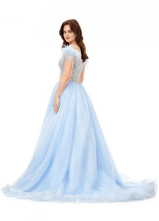 Ashley Lauren 11314 Feather Crystal Pageant Gown 4 Ashley Lauren 11314 Feather Crystal Pageant Gown - Image 2