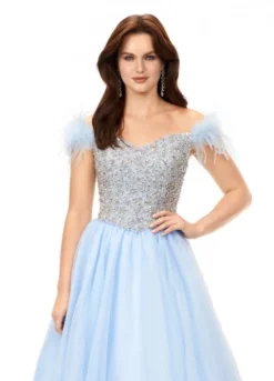 Ashley Lauren 11314 Feather Crystal Pageant Gown 9 Ashley Lauren 11314 Feather Crystal Pageant Gown -Outlet Prom Dresses Store S23 ASH 11314 03 508x705