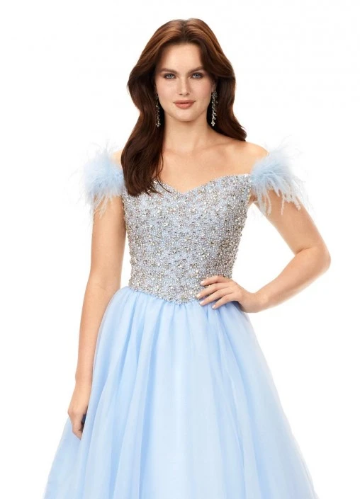 Ashley Lauren 11314 Feather Crystal Pageant Gown 5 Ashley Lauren 11314 Feather Crystal Pageant Gown - Image 3