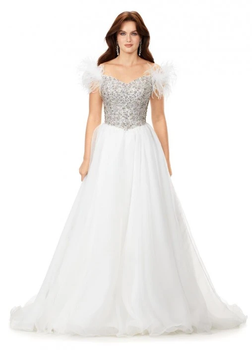 Ashley Lauren 11314 Feather Crystal Pageant Gown 6 Ashley Lauren 11314 Feather Crystal Pageant Gown - Image 4