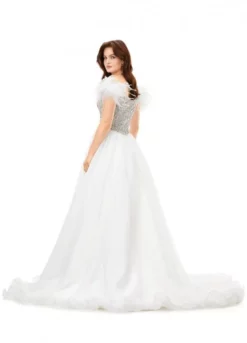 Ashley Lauren 11314 Feather Crystal Pageant Gown 11 Ashley Lauren 11314 Feather Crystal Pageant Gown -Outlet Prom Dresses Store S23 ASH 11314 05 508x705