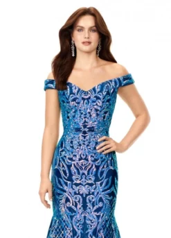 Ashley Lauren 11330 Velvet Sequin Cutout Back Gown 9 Ashley Lauren 11330 Velvet Sequin Cutout Back Gown -Outlet Prom Dresses Store S23 ASH 11330 03 508x705