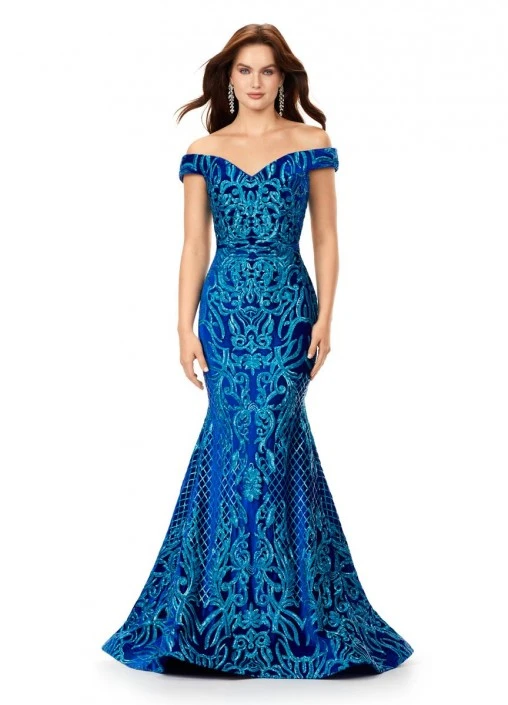 Ashley Lauren 11330 Velvet Sequin Cutout Back Gown 6 Ashley Lauren 11330 Velvet Sequin Cutout Back Gown - Image 4