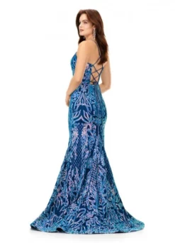 Ashley Lauren 11331 Velvet Sequin Perfect Fit Gown -Outlet Prom Dresses Store S23 ASH 11331 05 508x705