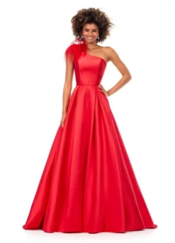 Ashley Lauren 11336 Feather One Shoulder Gown -Outlet Prom Dresses Store S23 ASH 11336 04 508x705