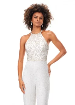 Ashley Lauren 11339 Beaded Halter Jumpsuit -Outlet Prom Dresses Store S23 ASH 11339 03 508x705