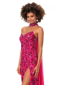 Ashley Lauren 11351 Beaded Pageant Gown With Cape 9 Ashley Lauren 11351 Beaded Pageant Gown With Cape -Outlet Prom Dresses Store S23 ASH 11351 03 508x705