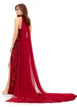 Ashley Lauren 11351 Beaded Pageant Gown With Cape 11 Ashley Lauren 11351 Beaded Pageant Gown With Cape -Outlet Prom Dresses Store S23 ASH 11351 05 508x705