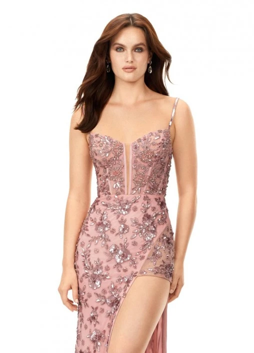 Ashley Lauren 11360 Floral Beaded Gown 5 Ashley Lauren 11360 Floral Beaded Gown - Image 3