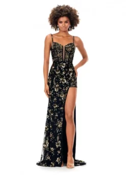 Ashley Lauren 11360 Floral Beaded Gown 10 Ashley Lauren 11360 Floral Beaded Gown -Outlet Prom Dresses Store S23 ASH 11360 04 508x705