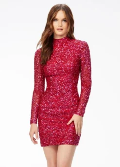 Ashley Lauren 4252 Long Sleeve Beaded Cocktail Dress 9 Ashley Lauren 4252 Long Sleeve Beaded Cocktail Dress -Outlet Prom Dresses Store S23 ASH 4252 03 508x705