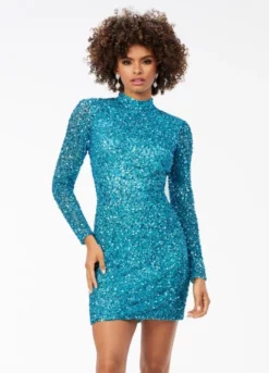 Ashley Lauren 4252 Long Sleeve Beaded Cocktail Dress 11 Ashley Lauren 4252 Long Sleeve Beaded Cocktail Dress -Outlet Prom Dresses Store S23 ASH 4252 05 508x705