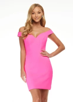 Ashley Lauren 4444 Off Shoulder Scuba Cocktail Dress 8 Ashley Lauren 4444 Off Shoulder Scuba Cocktail Dress -Outlet Prom Dresses Store S23 ASH 4444 03 508x705