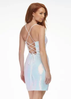 Ashley Lauren 4446 Sequin Fitted Short Dress 10 Ashley Lauren 4446 Sequin Fitted Short Dress -Outlet Prom Dresses Store S23 ASH 4446 04 508x705