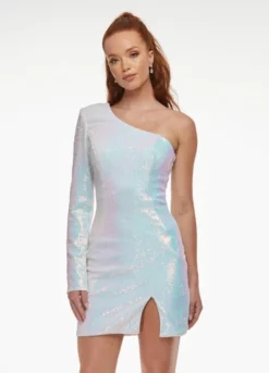 Ashley Lauren 4455 One Long Sleeve Short Sequin Dress -Outlet Prom Dresses Store S23 ASH 4455 05 508x705