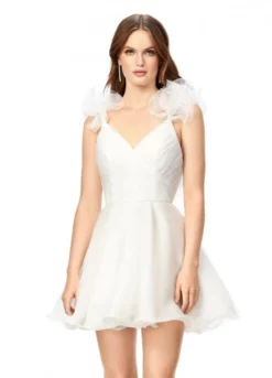 Ashley Lauren 4540 Ruffle Organza Short Party Dress -Outlet Prom Dresses Store S23 ASH 4540 03 508x705