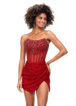 Ashley Lauren 4564 Sequin Corset Cocktail Dress -Outlet Prom Dresses Store S23 ASH 4564 05 508x705