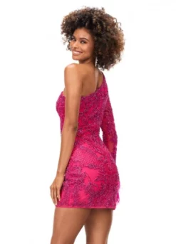 Ashley Lauren 4565 One Sleeve Cutout Short Dress 8 Ashley Lauren 4565 One Sleeve Cutout Short Dress -Outlet Prom Dresses Store S23 ASH 4565 02 508x705