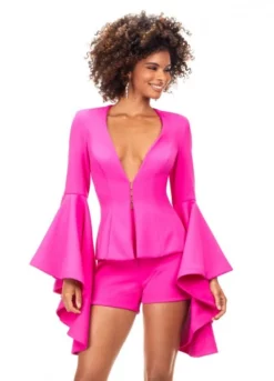 Ashley Lauren 4572 Flounce Sleeve 2 Piece Romper -Outlet Prom Dresses Store S23 ASH 4572 03 508x705