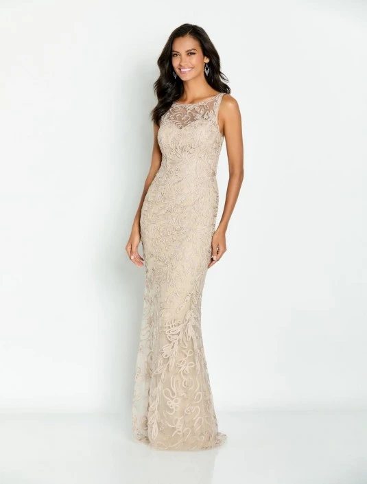 Cameron Blake By Mon Cheri Cameron Blake CB136 Sleeveless Ribbon Lace Mothers Gown 4 Cameron Blake By Mon Cheri Cameron Blake CB136 Sleeveless Ribbon Lace Mothers Gown - Image 2