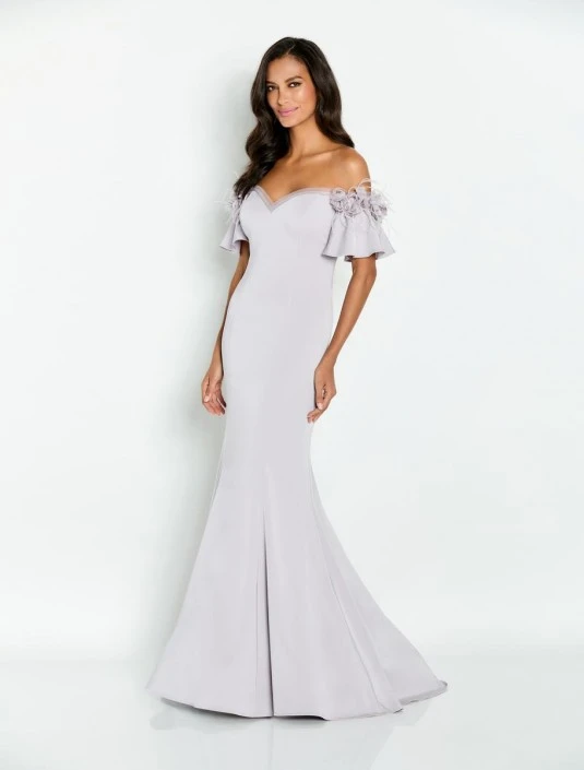 Cameron Blake By Mon Cheri Cameron Blake CB146 Off Shoulder Flutter Sleeve Gown 5 Cameron Blake By Mon Cheri Cameron Blake CB146 Off Shoulder Flutter Sleeve Gown - Image 3