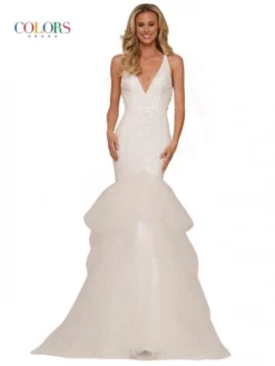 Colors Dress 2826 Sequin Mermaid Gown With Ruffles 9 Colors Dress 2826 Sequin Mermaid Gown With Ruffles -Outlet Prom Dresses Store S23 CD 2826 03 529x705