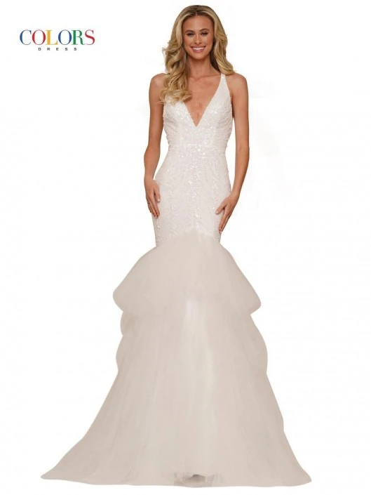 Colors Dress 2826 Sequin Mermaid Gown With Ruffles 5 Colors Dress 2826 Sequin Mermaid Gown With Ruffles - Image 3