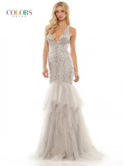 Colors Dress 2826 Sequin Mermaid Gown With Ruffles 11 Colors Dress 2826 Sequin Mermaid Gown With Ruffles -Outlet Prom Dresses Store S23 CD 2826 05 529x705