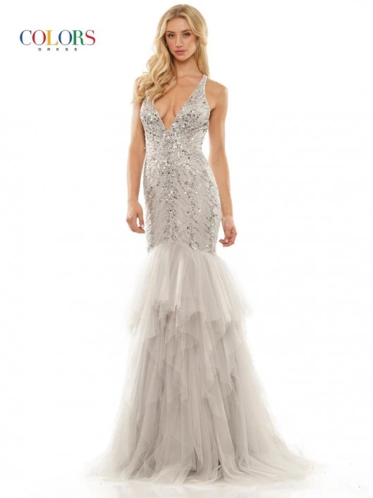 Colors Dress 2826 Sequin Mermaid Gown With Ruffles 7 Colors Dress 2826 Sequin Mermaid Gown With Ruffles - Image 5