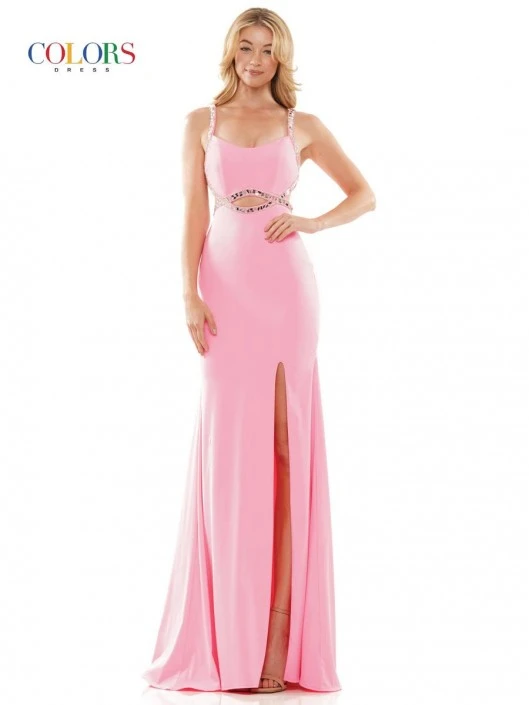 Colors Dress 2829 Satin Lycra Cut Out Prom Gown 7 Colors Dress 2829 Satin Lycra Cut Out Prom Gown - Image 5
