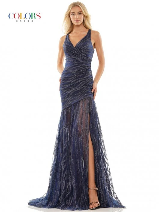 Colors Dress 2856 Glitter Asymmetric Mermaid Gown 5 Colors Dress 2856 Glitter Asymmetric Mermaid Gown - Image 3