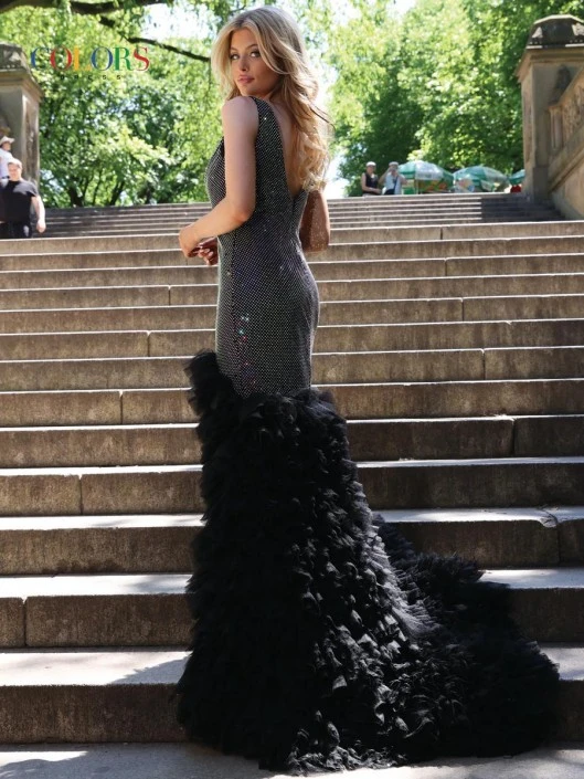 Colors Dress 2860 Sparkling Ruffle Mermaid Prom Gown 4 Colors Dress 2860 Sparkling Ruffle Mermaid Prom Gown - Image 2