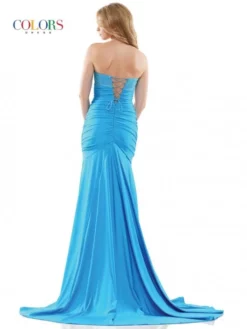 Colors Dress 2871 Satin Lycra Ruched Prom Gown -Outlet Prom Dresses Store S23 CD 2871 02 529x705
