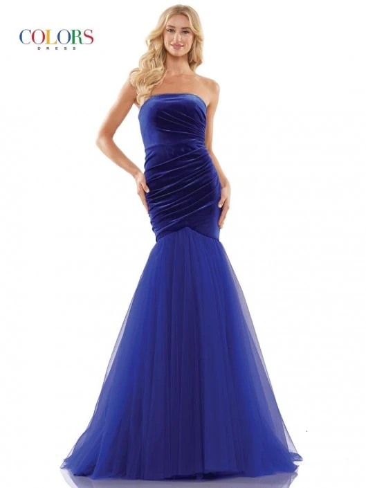 Colors Dress 2886 Velvet Mermaid Gown 5 Colors Dress 2886 Velvet Mermaid Gown - Image 3