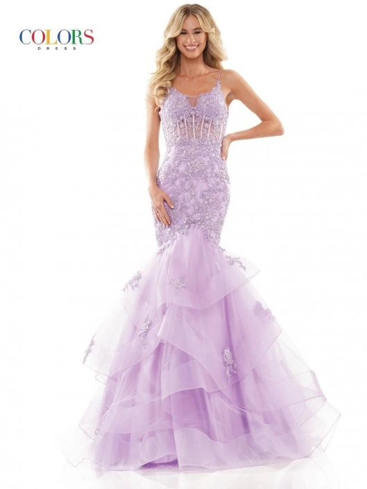 Colors Dress 2899 Sheer Corset Mermaid Prom Gown 5 Colors Dress 2899 Sheer Corset Mermaid Prom Gown - Image 3