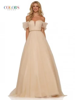 Colors Dress 2912 Off Shoulder Puff Sleeve Gown -Outlet Prom Dresses Store S23 CD 2912 03 529x705