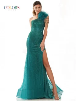 Colors Dress 2916 Feather One Shoulder Prom Gown 9 Colors Dress 2916 Feather One Shoulder Prom Gown -Outlet Prom Dresses Store S23 CD 2916 03 529x705
